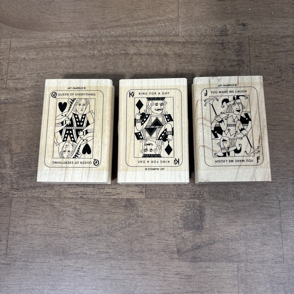 Stampin' Up! Card Games Stamp Set Wood Mounted King Queen Joker